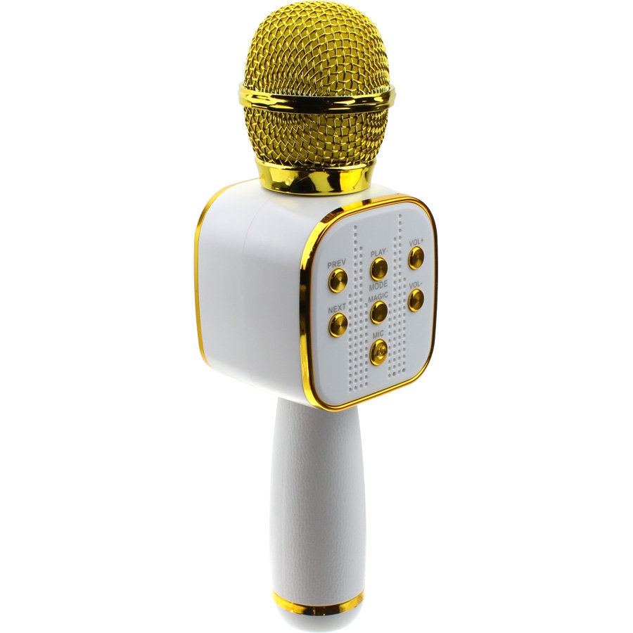 Микрофон караоке V669 Magic Karaoke c Bluetooth, white gold