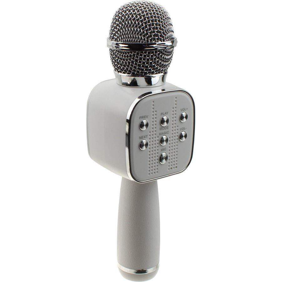 Микрофон караоке V669 Magic Karaoke c Bluetooth, white silver