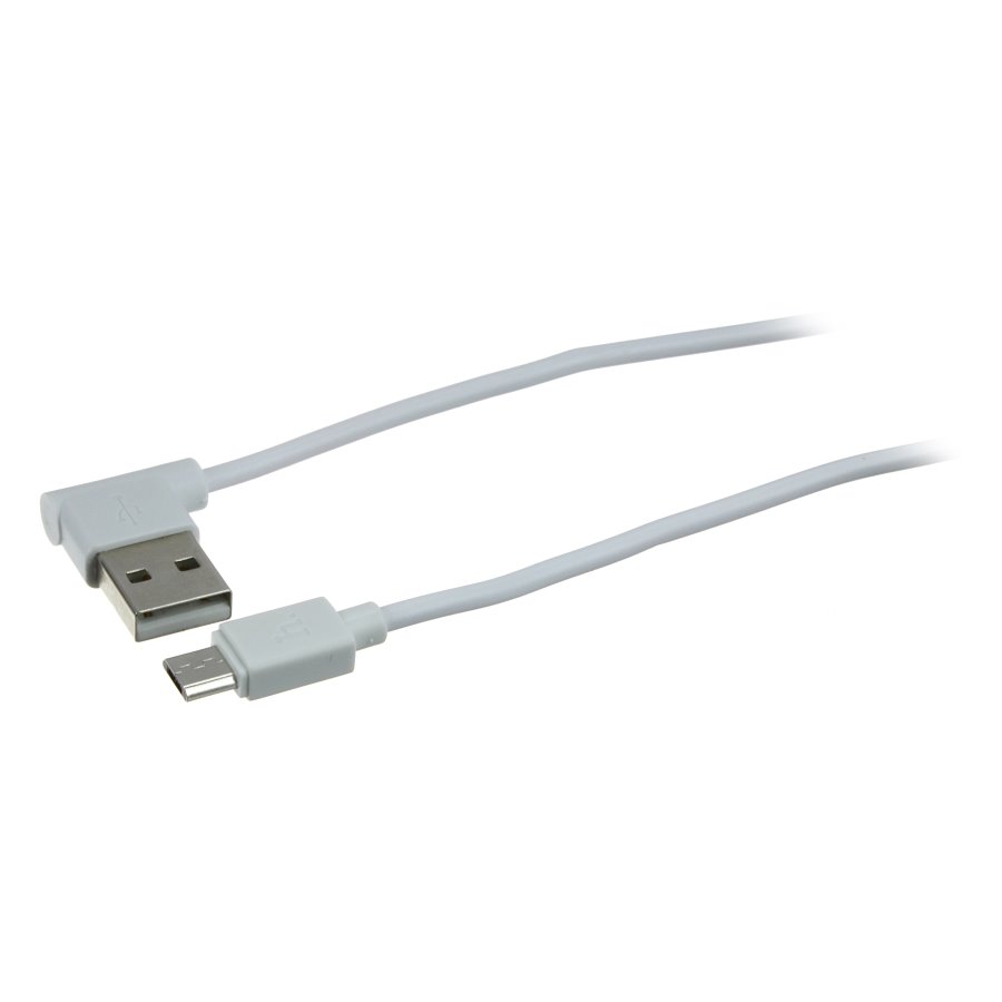 Шнур USB A-Micro-USB B (Android) 5PIN 1.2м Hoco UPM10 white угловой штекер