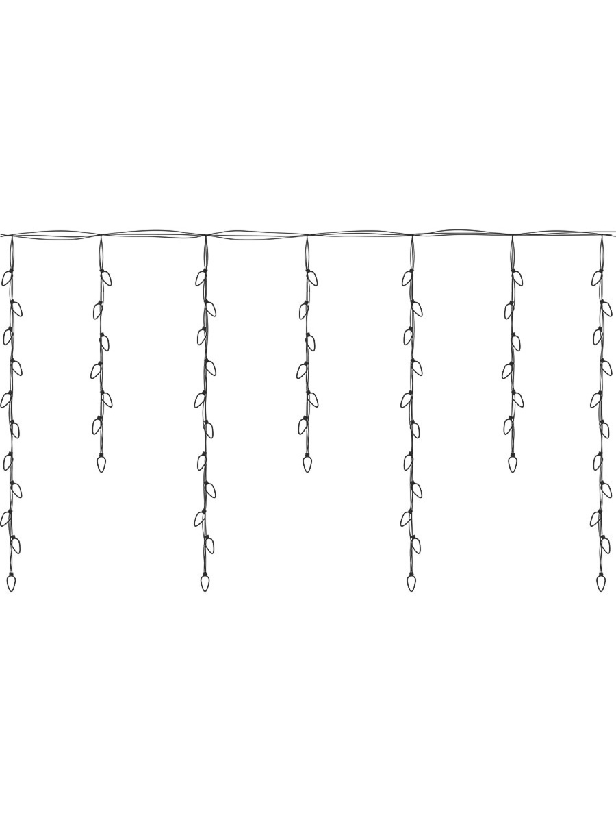 Гирлянда бахрома 395 свд 25 метров, белая, цветное свечение с мерцанием белых холодных свд
