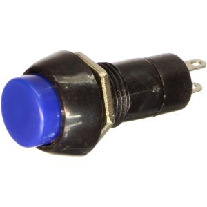 Кнопка 10мм круглая синяя с фиксацией