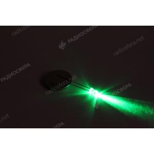 Светодиод 3мм, цвет изумрудный, линза 127