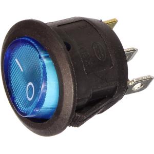 Выключатель 23 круглый 3контакта 2положения синий с подсветкой