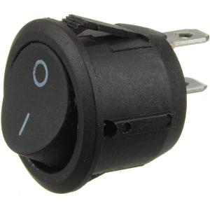 Выключатель 23мм круглый 2 контакта 2 положения черный KCD1-106 101O11BBA