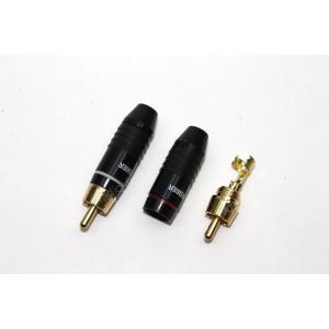 Разъем RCA metall gold/black 51мм Premier (Nakamichi) под пайку 