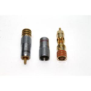 Разъем RCA metall gold цанга 11мм Premier под пайку на кабель