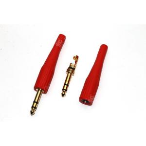 Разъем J6.3 stereo gold резиновый красный на кабель Premier 