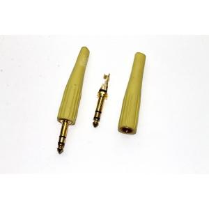 Разъем J6.3 stereo gold резиновый желтый на кабель Premier 