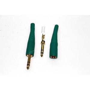 Разъем J6.3 stereo gold резиновый зеленый на кабель Premier 