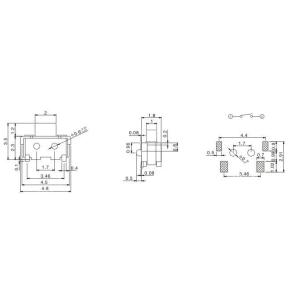 Тактовая кнопка 2*4 h3.5mm 2pin thama04