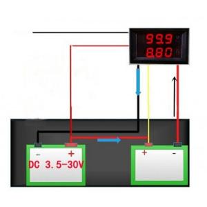 Вольтметр, амперметр в корпусе 0-30В, 0-3А (красный)