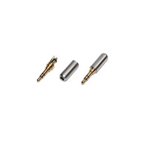 Разъем J3.5 metall/gold стерео на кабель без обтиратора матовое серебро