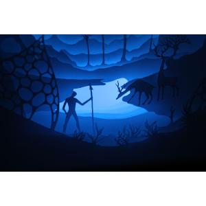 Ночной светильник Лайтбокс "Волшебный мир" (венге)