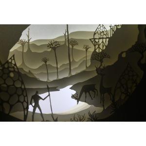 Ночной светильник Лайтбокс "Волшебный мир" (темный орех)