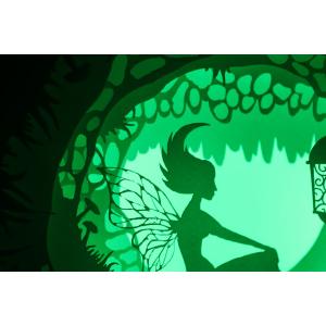 Ночной светильник Лайтбокс "Фея" (браширование, коричневая патина)