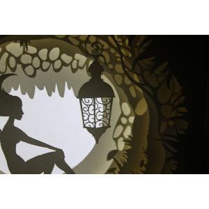 Ночной светильник Лайтбокс "Фея" (браширование, коричневая патина)