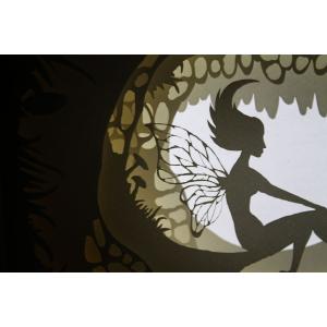 Ночной светильник Лайтбокс "Фея" (браширование, коричневая патина)