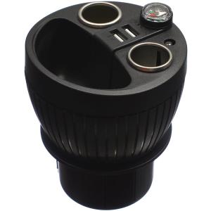 Разветвитель автоприкуривателя 2в1 + 2USB гнезда 5В 2,1/1А в подстаканник