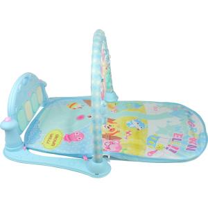 Коврик игровой развивающий с пианино голубой