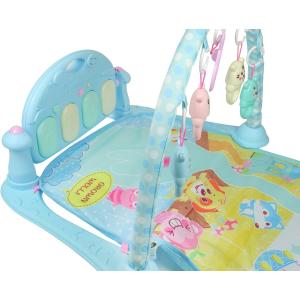 Коврик игровой развивающий с пианино голубой