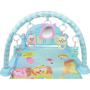 Коврик игровой развивающий с пианино голубой