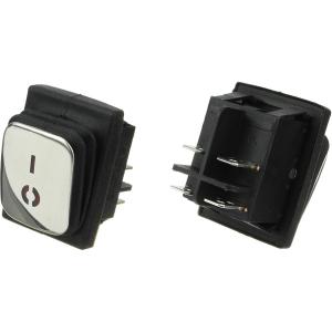 Выключатель 29*38 черный хром 4 контакта 2 положения