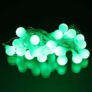 Гирлянда 25 свд, 3 метра, шарики, зеленая