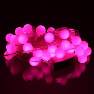Гирлянда 40 свд, 5 метров, шарики, малина