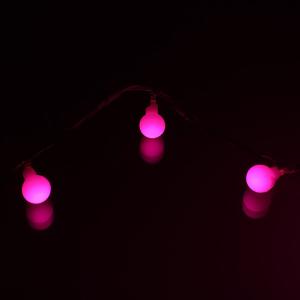 Гирлянда 40 свд, 5 метров, шарики, малина