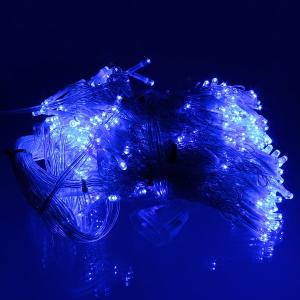 Гирлянда 300 СВД, синяя штора 3х3 метра