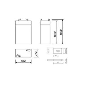 Аккумулятор 4V 4.5Ah 47*70*101