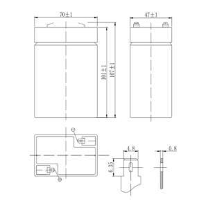 Аккумулятор 6V 4.5Ah 47*70*101
