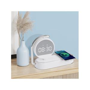 Беспроводная зарядка K01T, ночник, часы