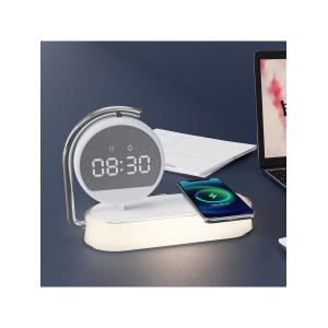 Беспроводная зарядка K01T, ночник, часы