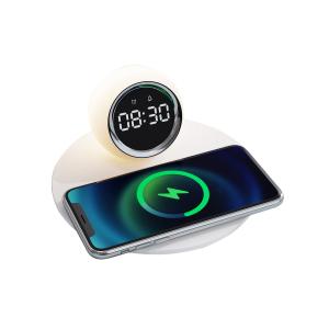 Беспроводная зарядка K22Tclock, ночник, часы