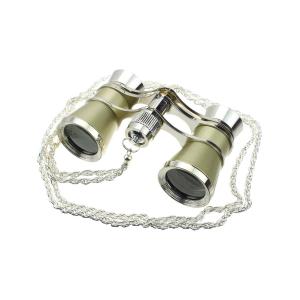 Бинокль 3Х25 театральный, серебристый, золотистый