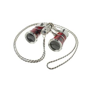 Бинокль 3Х25 театральный, вишневый, серебристый