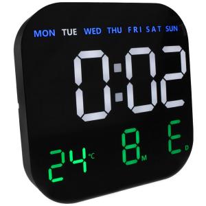 Часы DS-6650 будильник, температура, пульт, белые, зеленые цифры