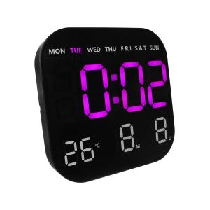 Часы DS-6650 будильник, температура, пульт, розовые, белые цифры