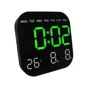 Часы DS-6650 будильник, температура, пульт, зеленые, белые цифры