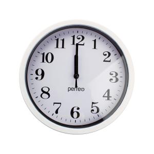 Часы настенные Perfeo d200мм PF-WC-001, белый корпус, белый циферблат