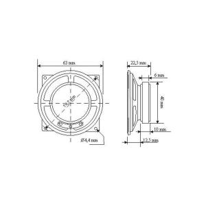 Динамик 1W 8Ом 63*63*22,5мм YD63-02
