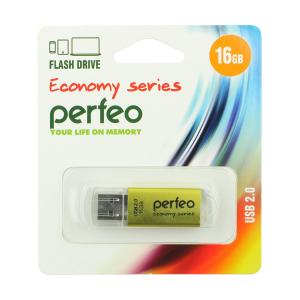 Флешка 16GB USB2 Perfeo E01 Gold