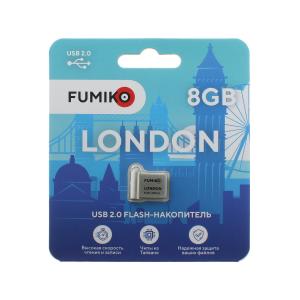 Флешка 8GB USB2 Fumiko London, серебристая