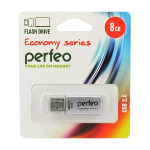 Флешка 8GB USB2 Perfeo E01 Silver