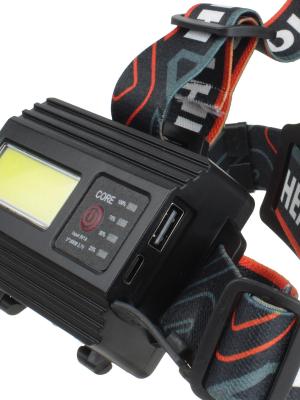 Фонарь Zoom HT-3155-PM20-TG головной 1СВД, cob, 3ACC, power bank