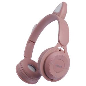 Гарнитура беспроводная MZ-08M, розовая, с ушками