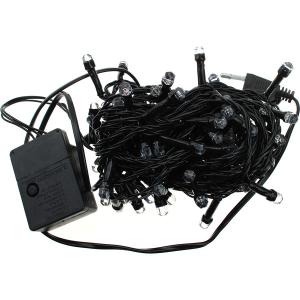 Гирлянда 100свд d6мм рубины, 8 метров, цветная, уличная, черный провод