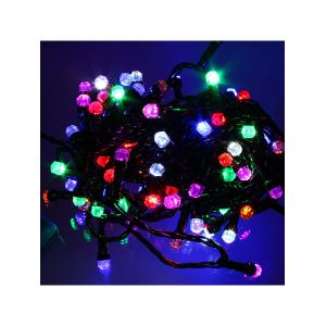 Гирлянда 100свд d6мм рубины, 8 метров, цветная, уличная, черный провод