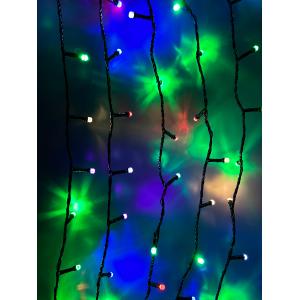 Гирлянда 200свд d6мм рубины, 38м цветная уличная, черный провод